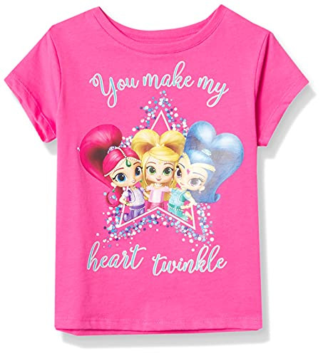Shimmer and Shine Girls' Little Kid Short Sleeve T-Shirt Hot Pink 7-8