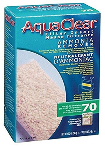 AquaClear 70 Ammonia Remover Inserts Aquarium Filter Replacement Media A616 White 70-gallon
