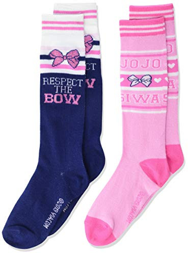 JoJo Siwa girls Jojo Siwa 2 Pack Knee High Casual Sock Navy Pink Multi Shoe Size 3-8 US