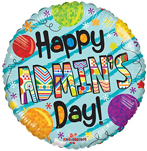 18" Convergram Happy Admin's Day -día de San Valentín- Thank-You Administrative Assistant Day Party Decoration Supply Mylar Foil Helium Balloon - Pack of 5