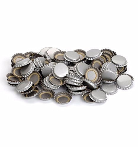 E.C. Kraus Plain Bottle Caps Silver -Pack of 144-