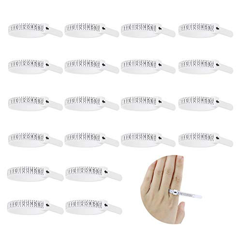 20PCS US Plastic Ring Sizing Kit Finger Sizer for Rings Finger Sizer Measuring Ring Tool Finger Sizer Ring GaugeWhite