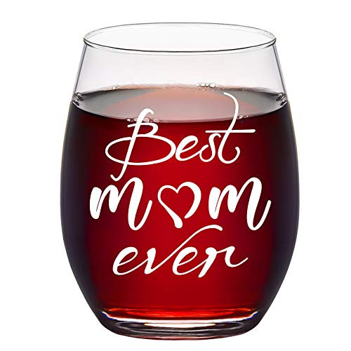 Best Mom Ever Wine Glass 15Oz Stemless Wine Glass - Christmas Gifts Birthday Gifts Mother's Day Gifts for Women Mom Mother Wife New Mom - Mom Gifts from Daughter Son Best Mom Ever Wine Glass 15Oz Stemless Wine Glass - Christmas Gifts Birthday Gifts Mother's Day Gifts for Women Mom Mother Wife New Mom - Mom Gifts from Daughter Son