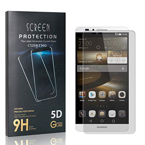 CUSKING Screen Protector for Huawei Mate 7 High Transparency Tempered Glass Screen Protector for Huawei Mate 7 9H Hardness Shock Absorbent 1 Pack