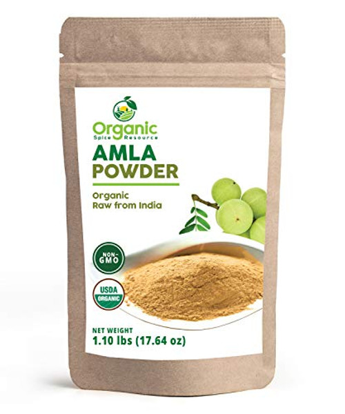 Organic Amla Powder -Amalaki-  1.1lbs  USDA Organic Approved Raw and Non GMO  Rich in Antioxidant Vitamin C  Vegan  100 percent Raw from India by SHOPOSR-1.1-