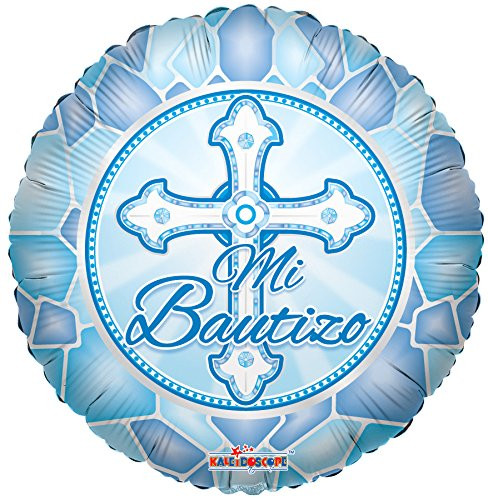 Spanish Baptism Mylar Balloons 18" Blue - 5 Pack