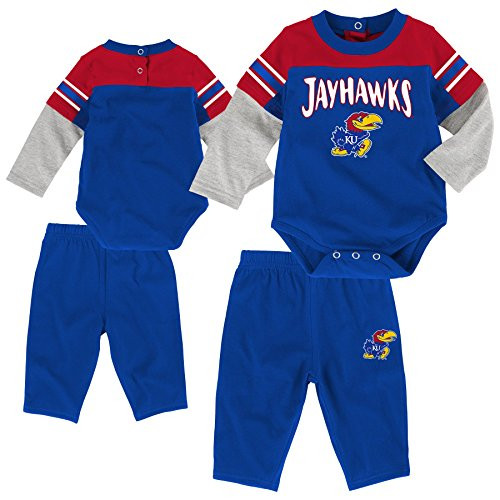 NCAA by Outerstuff NCAA Kansas Jayhawks Infant "Halfback" Short Sleeve Bodysuit and Pant Set Royal 18 Months NCAA by Outerstuff NCAA Kansas Jayhawks Infant "Halfback" Short Sleeve Bodysuit and Pant Set Royal 18 Months