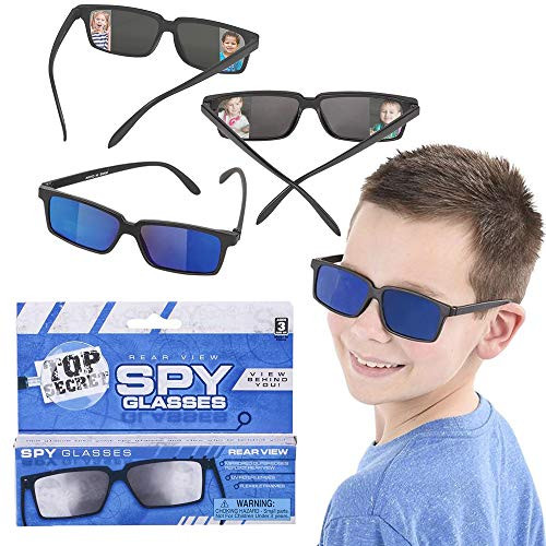 Real Spy Sunglasses Rear View Mirror Sunglasses Look Behind You with Inside The Lens Mirrors 3-Pack