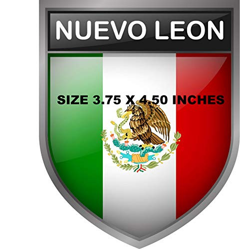 Mexican Flag Sticker DecalNuevo Leon State  -Pack of 2- Mexico Flag 3.75" X 4.50" BAY-14
