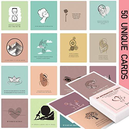 50 Affirmation Card for Women With 100 positive affirmation quotes daily affirmation cards set. Self Care and Meditation Gift For Women. Empowering Inspirational Affirmation for Stress Relief 50 Affirmation Card for Women With 100 positive affirmation quotes daily affirmation cards set. Self Care and Meditation Gift For Women. Empowering Inspirational Affirmation for Stress Relief