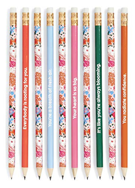 ban.do Women's Write On Pre-Sharpened Graphite Pencil Set of 10 Secret Garden