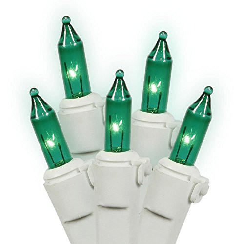 Vickerman Set of 100 Green Icicle Christmas Lights - White Wire