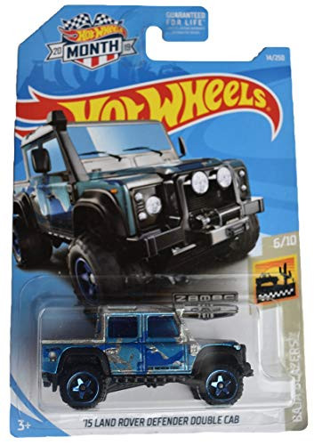 Hot Wheels Baja Blazers 6-10 Zamac '15 Land Rover Defender Double Cab 14-250 2019 Month Card