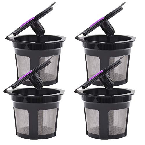 CXBB Keurig Reusable K Cup is Suitable for Keurig 2.0 and 1.0 Coffee Machines Mini Plus Coffee Machine Capsule Filter Reusable Keurig Mini K Cup Filter-Pack of 4-