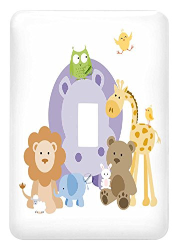 3dRose lsp_224213_1 Big family of cute zoo animals Single Toggle Switch