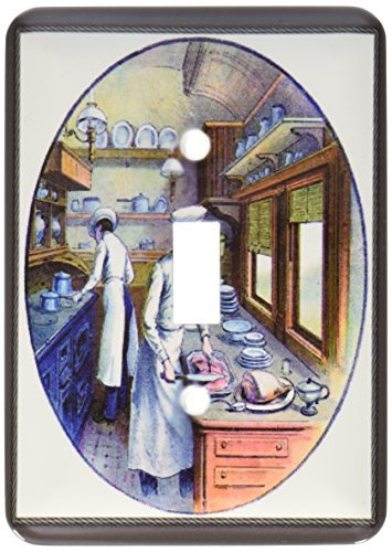 3dRose lsp_41542_1 Chefs Cooking On Train Single Toggle Switch