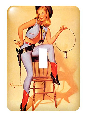 3dRose lsp_204072_1"Print Of Elvgren Pinup Key Situation" Single Toggle Switch