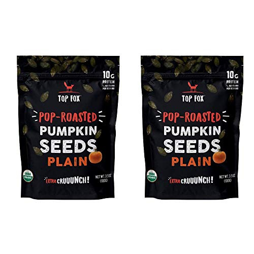 Top Fox Snacks - Organic Pop-Roasted Pumpkin Seeds Healthy Protein Snacks - Gluten Free - Keto and Vegan Friendly -Original 3.5 oz - 2 Pack- Top Fox Snacks - Organic Pop-Roasted Pumpkin Seeds Healthy Protein Snacks - Gluten Free - Keto and Vegan Friendly -Original 3.5 oz - 2 Pack-