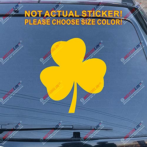3S MOTORLINE Shamrock Clover Decal Sticker Ireland Irish Car Vinyl Pick Size Color die Cut b -Yellow 4'' -10.2cm--