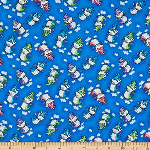 Studio E Fabrics Believe in Magic Unicorn On Rainbow Fabric Royal