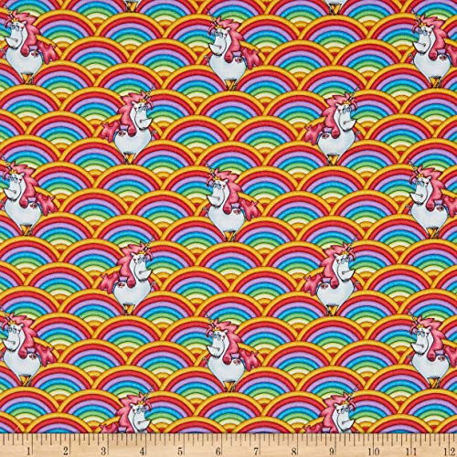 Studio E Fabrics Believe in Magic Scallop Rainbow Fabric Multi