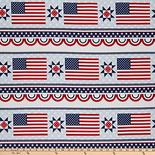 Studio E Fabrics American Style Border Stripe Fabric Patriotic