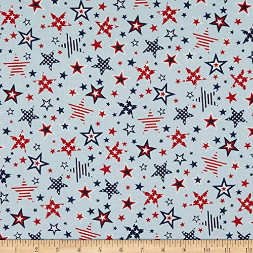 Studio E Fabrics American Style Large Stars Fabric Light Blue