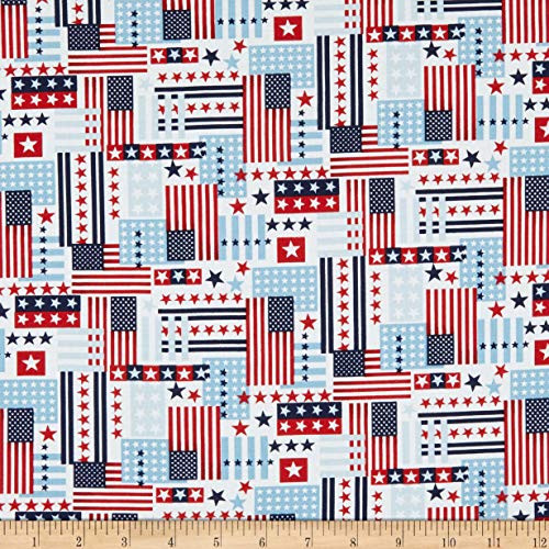 Studio E Fabrics American Style Flag Collage Fabric Patriotic
