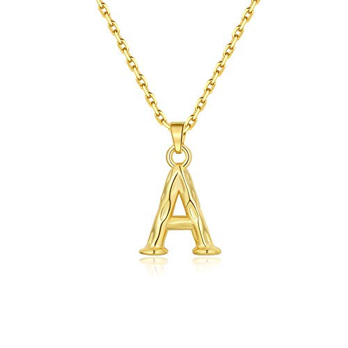 SANNYRA Dainty Initial Necklace 14K Gold Plated Personalized Letter A Pendant Necklace for Women Girls
