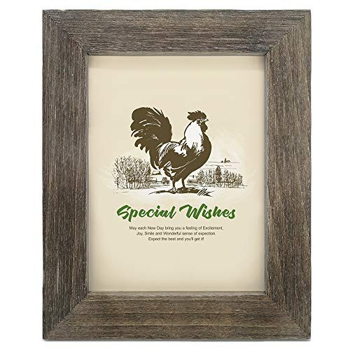 IKEREE 8x10 Picture Frames, 100% Handmade with Rustic Looking, Built-in Easel for Tabletop or Wall Display, Weathered Gray