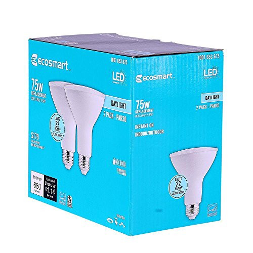 EcoSmart 75W Equivalent Daylight PAR30 Dimmable LED Flood Light Bulb (2-Pack)