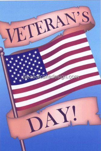 6" Round ~ Happy Veteran's Day ~ Edible Cake-Cupcake Topper