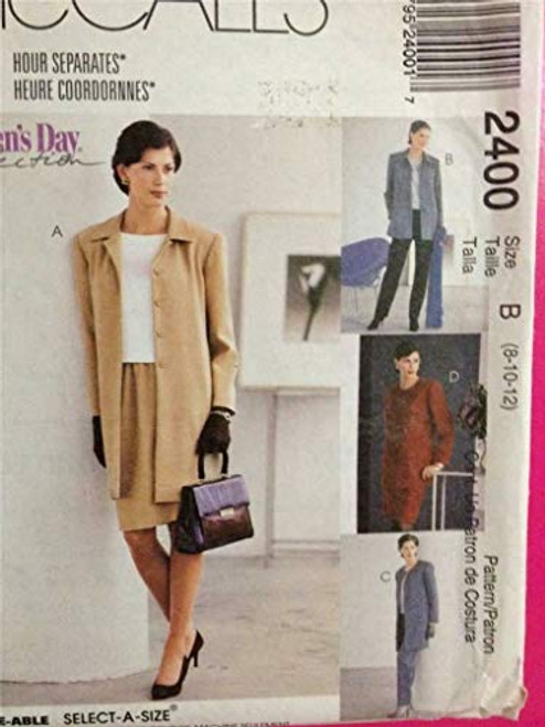 McCall's Pattern 2400 - Size B -81012- Misses' - Unlined Jacket in Two Lengths Top Pull-on Pant and Shorts McCall's Pattern 2400 - Size B -81012- Misses' - Unlined Jacket in Two Lengths Top Pull-on Pant and Shorts