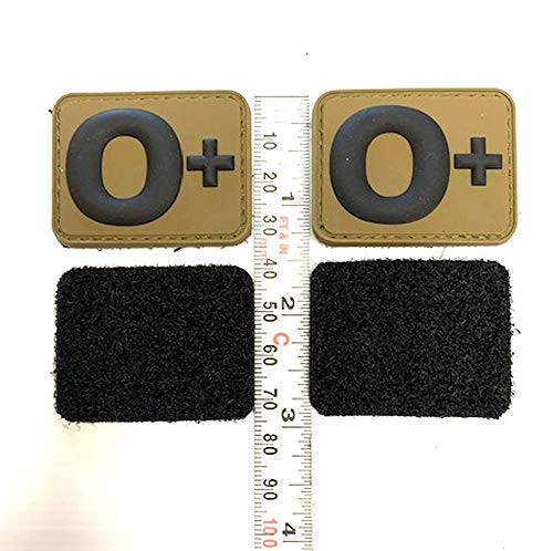 TUFF 3D Blood Type PVC Patch with Hook and Loop Fastener- 2 Pieces - Multicam Match -O Positive-
