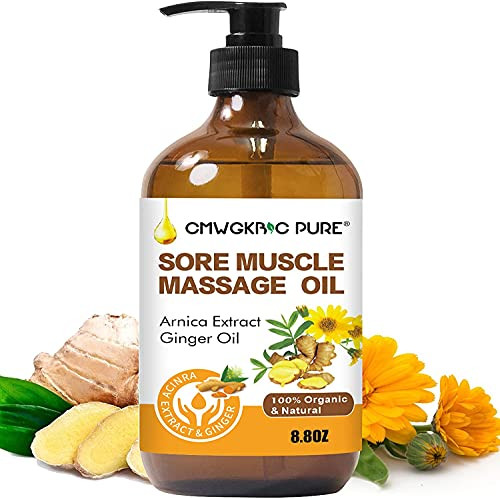 Sore Muscle Arnica Massage Oil for Body 250ml Natural Body Oil with Arnica Oil and Ginger Oil-Warming and Relaxing Soothes Tired Sore Muscles