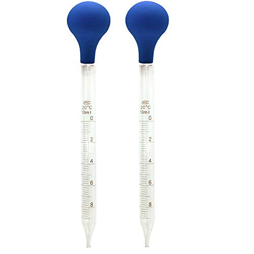 OESS Glass Graduated Dropper Pipettes with Blue Rubber Caps 10ml Pk-2 OESS Glass Graduated Dropper Pipettes with Blue Rubber Caps 10ml Pk-2