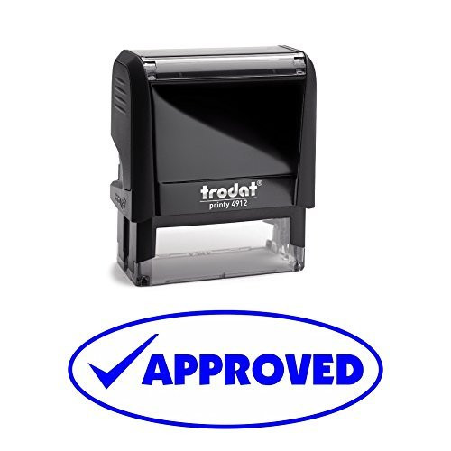 APPROVED Oval Office Self-Inking Office Rubber Stamp -Blue- - L