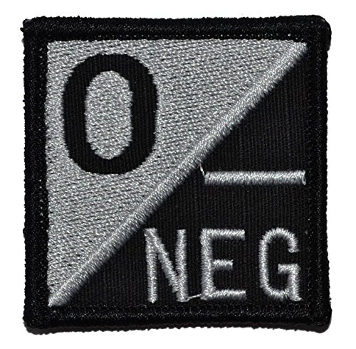 O Negative Blood Type Solid Style 2x2 inch Patch - Black