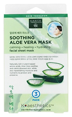 Earth Therapeutics - Soothing Aloe Vera Facial Sheet Mask - 3 Count