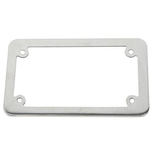 XFMT Chrome Aluminum License Plate Frame Motorcycle License Plate Covers Holder Bracket For 4" x 7" License Plates