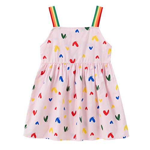 UWBACK Baby Girls Dresses Sleeveless Floral Printed Summer Sling Sundress for Toddler Infant Pink CN80 UWBACK Baby Girls Dresses Sleeveless Floral Printed Summer Sling Sundress for Toddler Infant Pink CN80