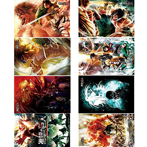 Attack on Titan Posters Aot Posters Japan Anime Posters Set of 8 Anime Wall Art For Room Decoration 16.5"x11.5" -Attack on Titan-