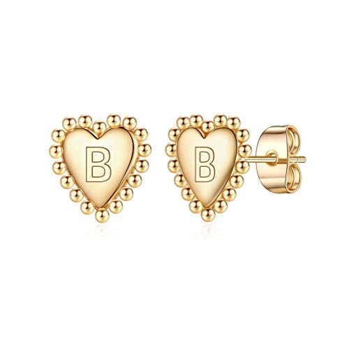 Stud Earrings for Women Girls S925 Sterling Silver Post Gold Plated Letter A Initial Stud Heart Earrings Cute Hypoallergenic Earrings for Girls Women Toddler Girls Earrings Stud Earrings for Women Girls S925 Sterling Silver Post Gold Plated Letter A Initial Stud Heart Earrings Cute Hypoallergenic Earrings for Girls Women Toddler Girls Earrings