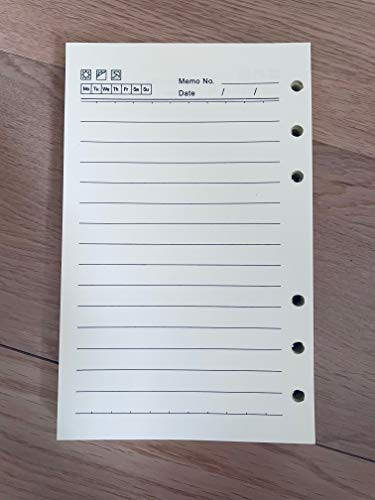 100 Sheets A6 Size 6-Hole Papers Refill For Notebook Planner Journal Dairy -White Lined-