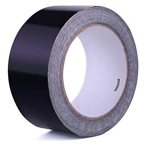 LLPT Aluminum Black Foil Tape 2 Inches x 65 Feet 3.94 Mil High Temp Heavy Duty Adhesive HVAC Sealing Hot Cold Air Duct Tape for Pipe Metal Repair -BF065-