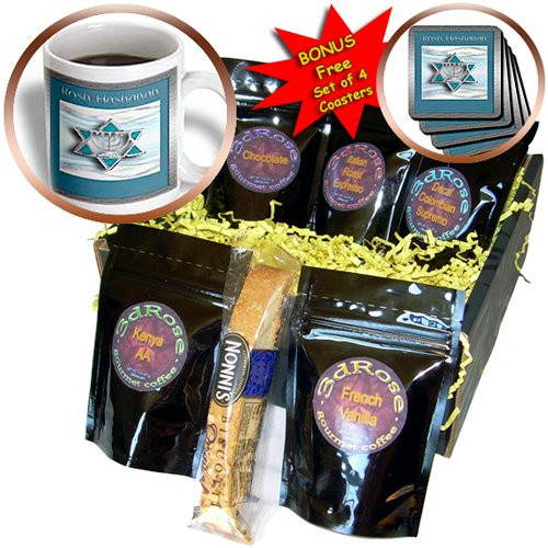 3dRose Rosh Hashanah Star of David Coffee Gift Basket Multi