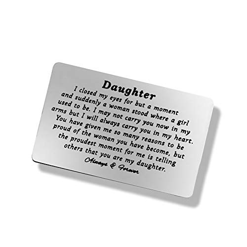 Engraved Wallet Insert Card for Daughter Graduation Birthday Gifts Christmas Wedding Card Gifts for Daughter Daughter Inspirational Gift from Mom Dad Proud of Daughter Gifts Engraved Wallet Insert Card for Daughter Graduation Birthday Gifts Christmas Wedding Card Gifts for Daughter Daughter Inspirational Gift from Mom Dad Proud of Daughter Gifts