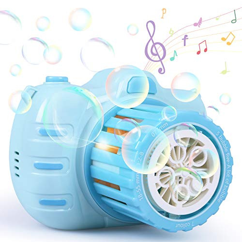 Bubble Machine Toys for Kids Camera Bubble Maker with Bubble Solution Bubble Blower with Light  and  Music Fun Summer Outdoor Party Bubble Toy Gifts for Age 3 4 5 6 7 8 Years Old Boys Girls Toddlers