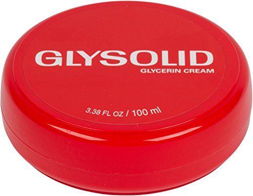 Glysolid Glycerin Skin Cream - Thick Smooth and Silky - Trusted Formula for Hands Feet and Body 3.38 fl oz -100ml Jar-