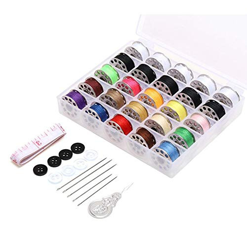 36Pcs Bobbin Threads Set Practical Bobbins and Sewing Threads Prewound Bobbin Threads with Transparent Plastic Case for Kinds of Sewing Machines for DIY Sewing Birthday Christmas Gift 36 Colors